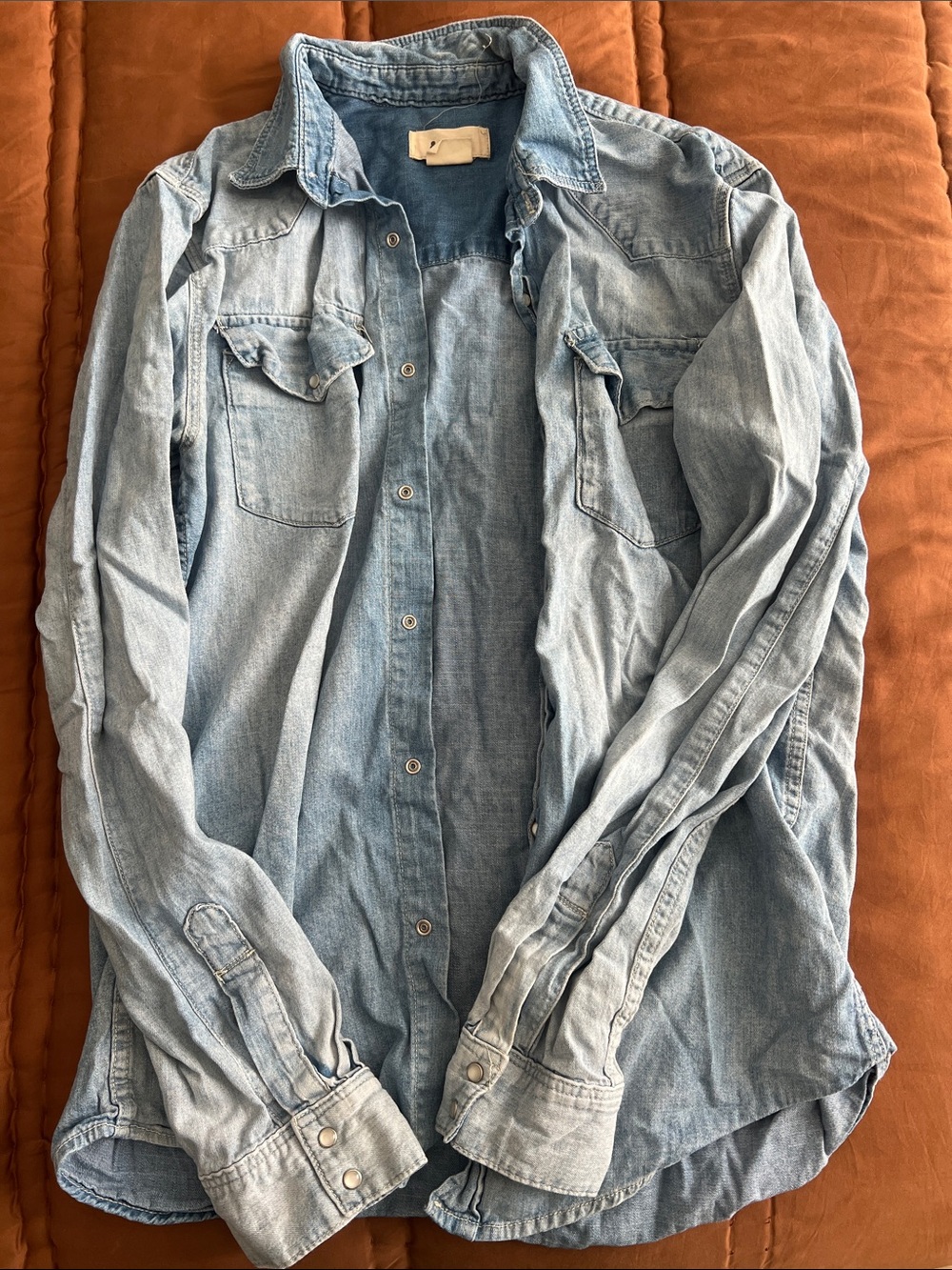 HM Light Blue Denim Button-Down Shirt